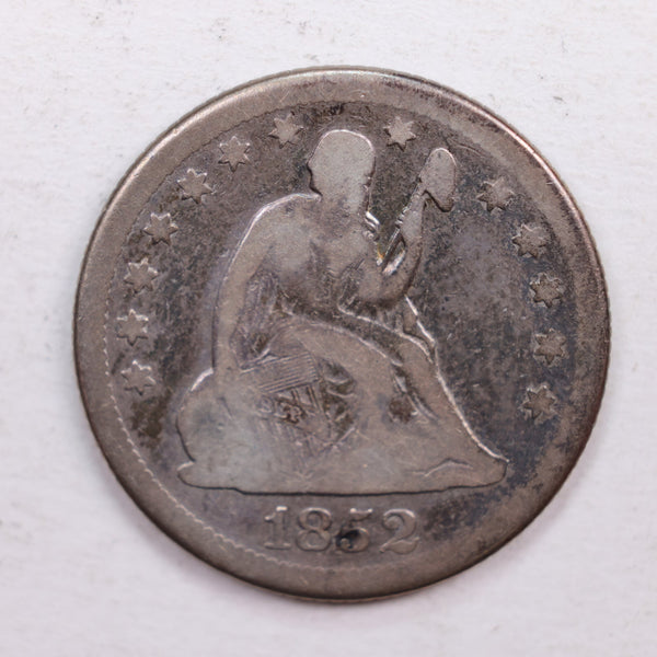 1852-O Seated Liberty Quarter., Very Good Circulated Coin., Store #QR552.