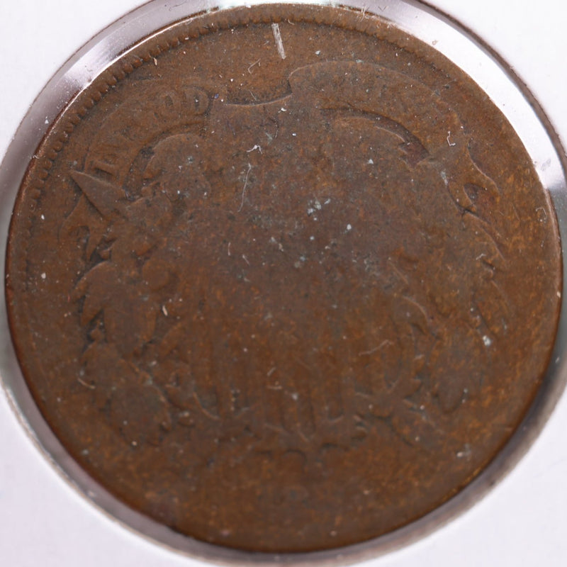1865 Two-Cent Piece, About Good Circulated Coin, Store