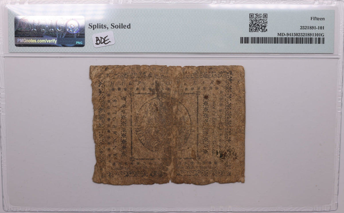 August 14, 1776, $1/2 (3s2d). Maryland, Colonial Note, Fr#MD-94, PMG Choice F-15, Store #GCY015