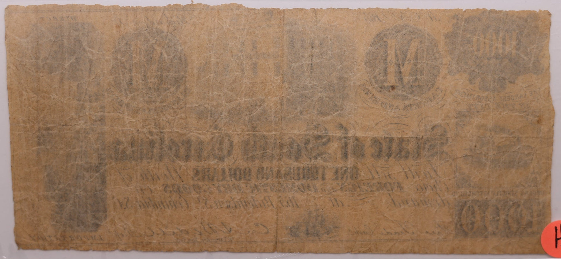 1860's $1000 ND, Advertising Note, South Carolina, PCGS F-20, Store #GSC002