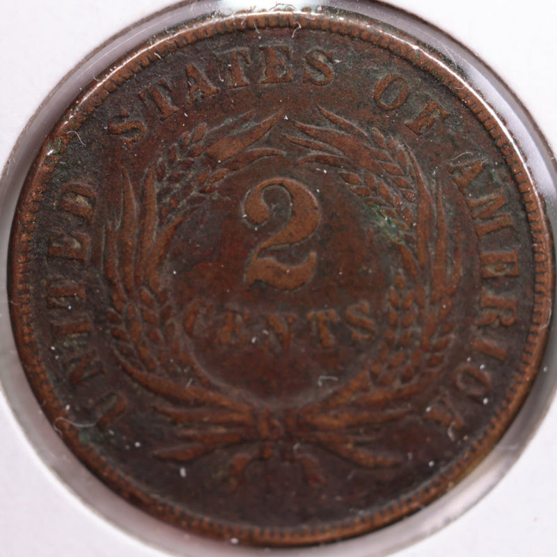 1871 Two-Cent Piece, Very Good Circulated Coin, Store