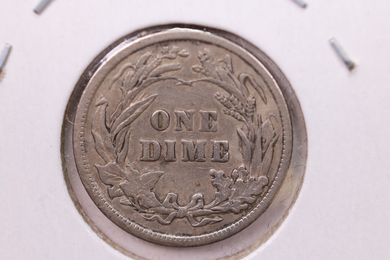 1907 Barber Silver Dime., V.F+., Store Sale