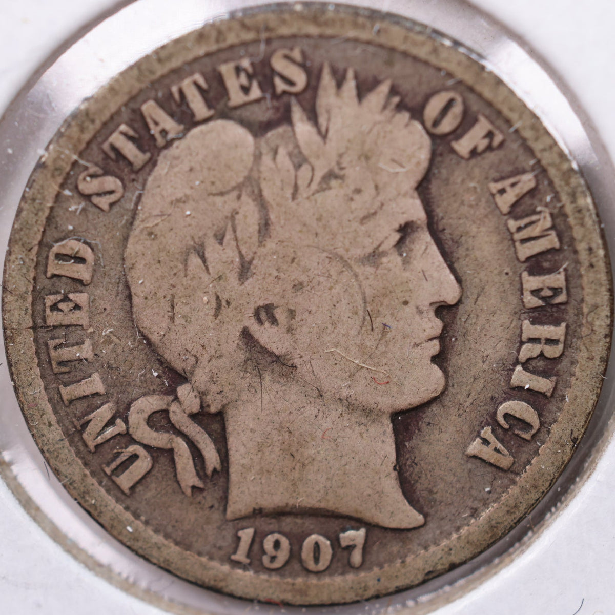 1907-O Barber Dime, Very Good Circulated Coin, Store #DE869