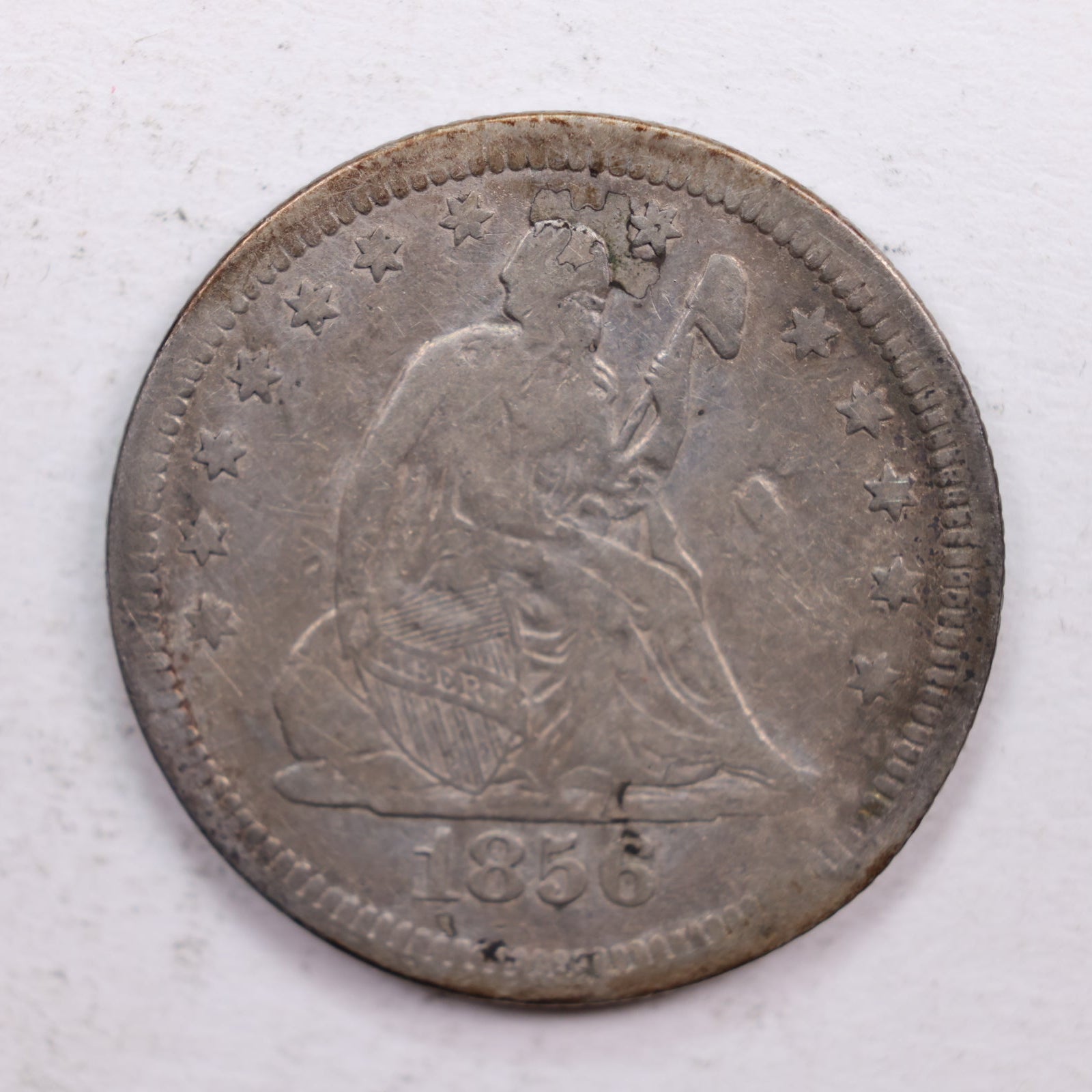 1856 Seated Liberty Quarter., Very Fine Circulated Coin., Store #QR569.