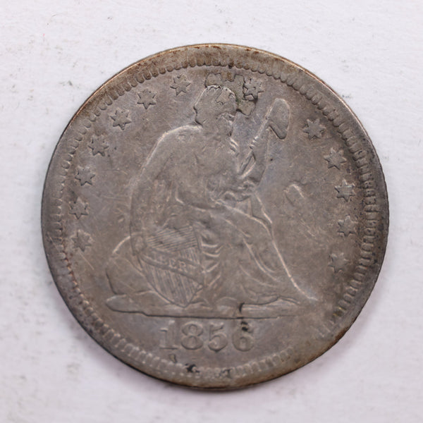 1856 Seated Liberty Quarter., Very Fine Circulated Coin., Store #QR569.