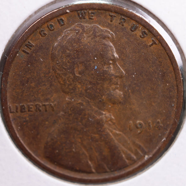 1914 Lincoln Wheat Cent, Fine+ Circulated Coin, Store #CT0109