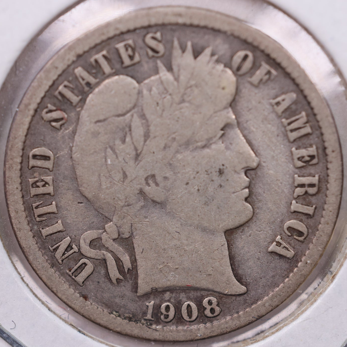 1908-D Barber Dime, Fine Circulated Coin, Store #19517