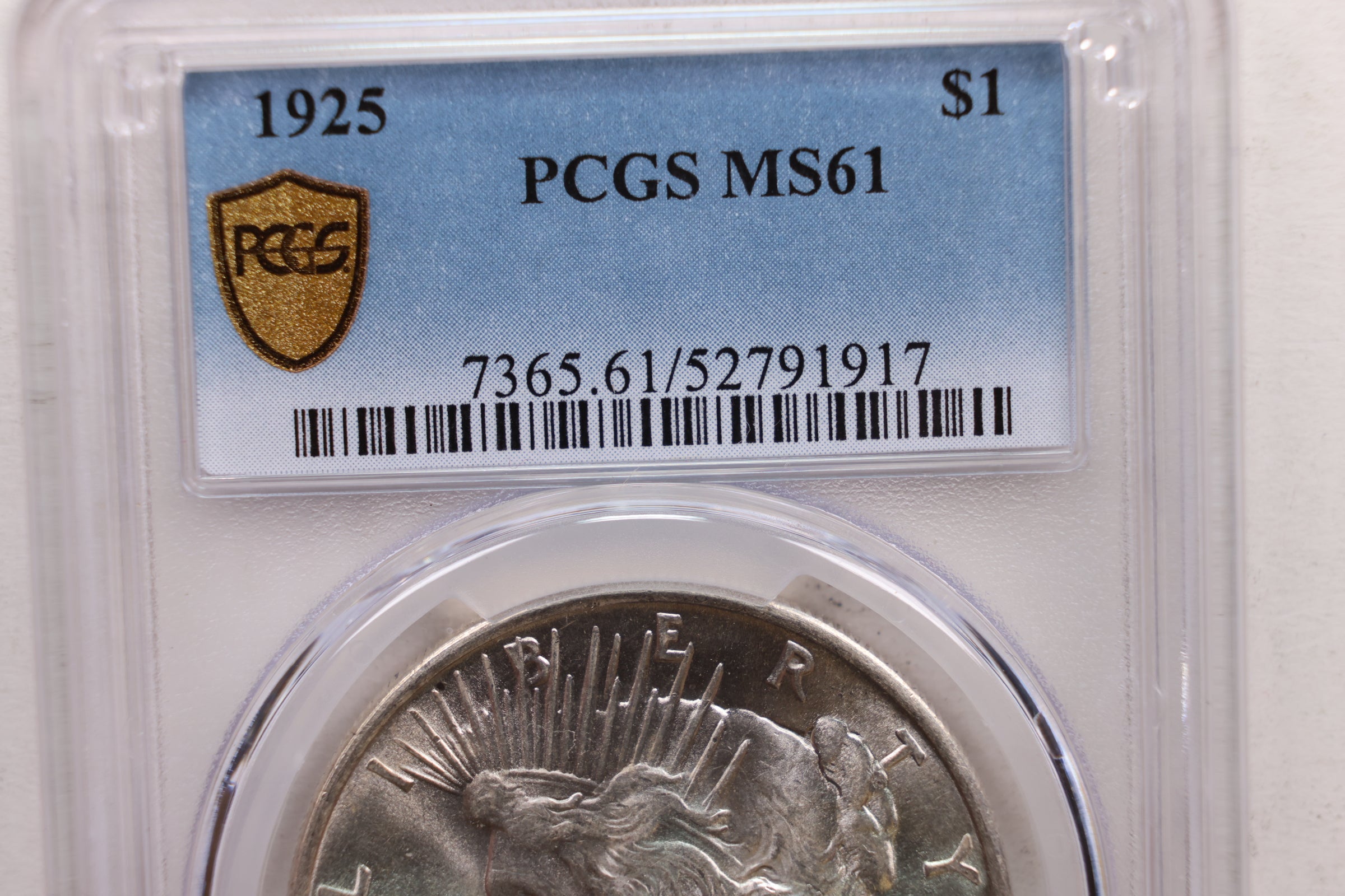 1925 Peace Silver Dollar., PCGS MS-61. Mint State Coin, Store #GDR0145.