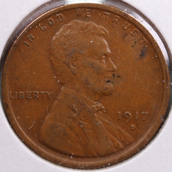 1917-D Lincoln Wheat Cent, Extra Fine Circulated Coin, Store #CT0118