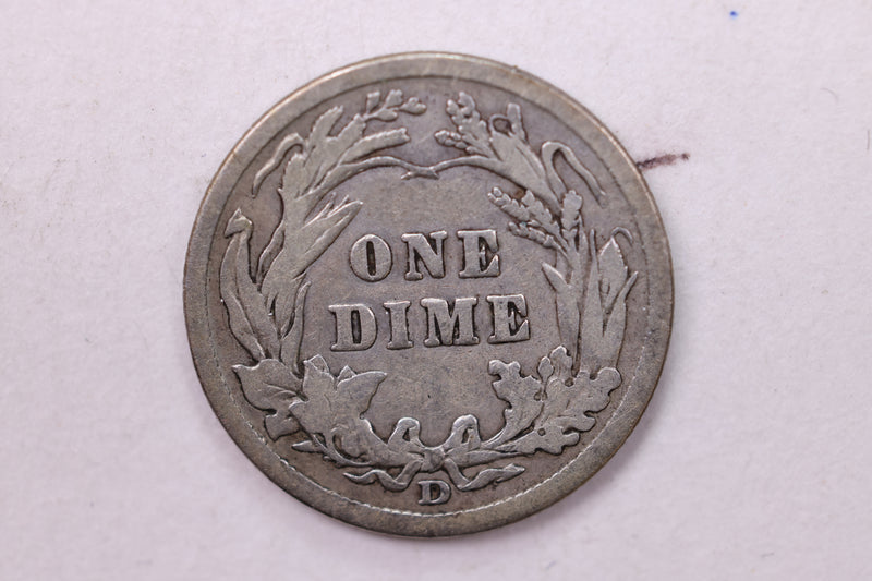 1908-D Barber Silver Dime., Fine., Store Sale