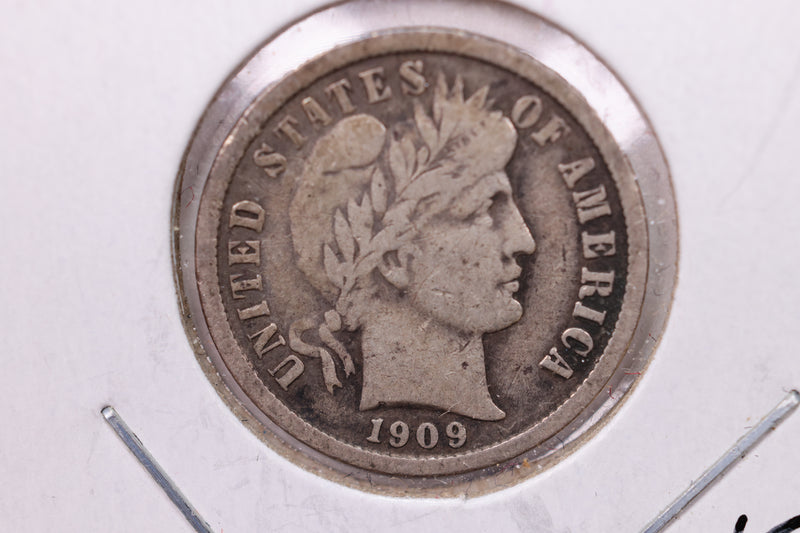 1909 Barber Silver Dime., V.F., Store Sale