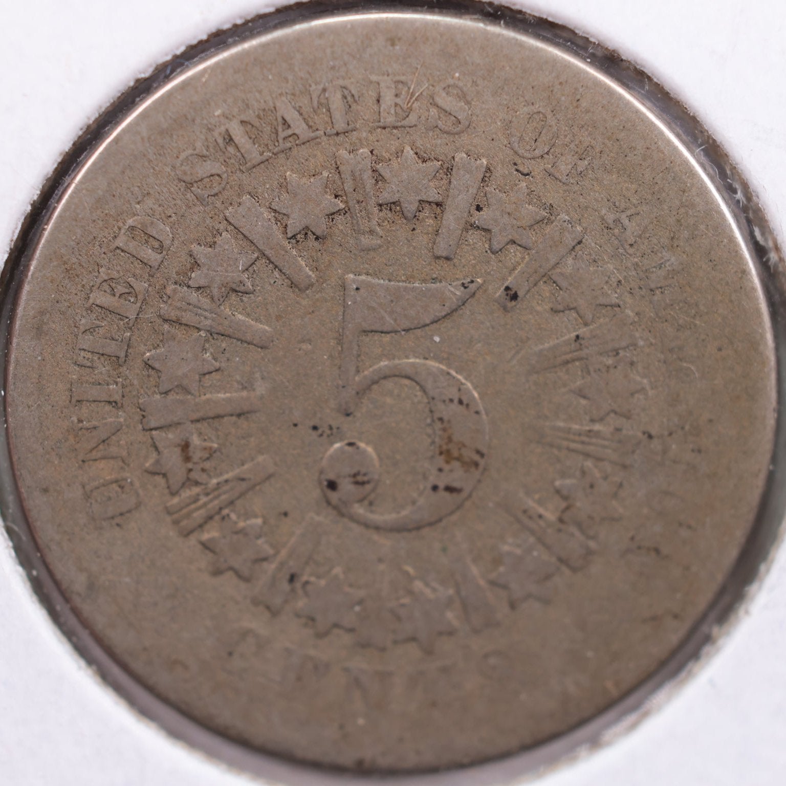 1866 Shield Nickel, About Good Circulated Coin, Store #NL002