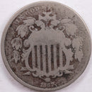 1867 Shield Nickel, Fair Circulated Coin, Store