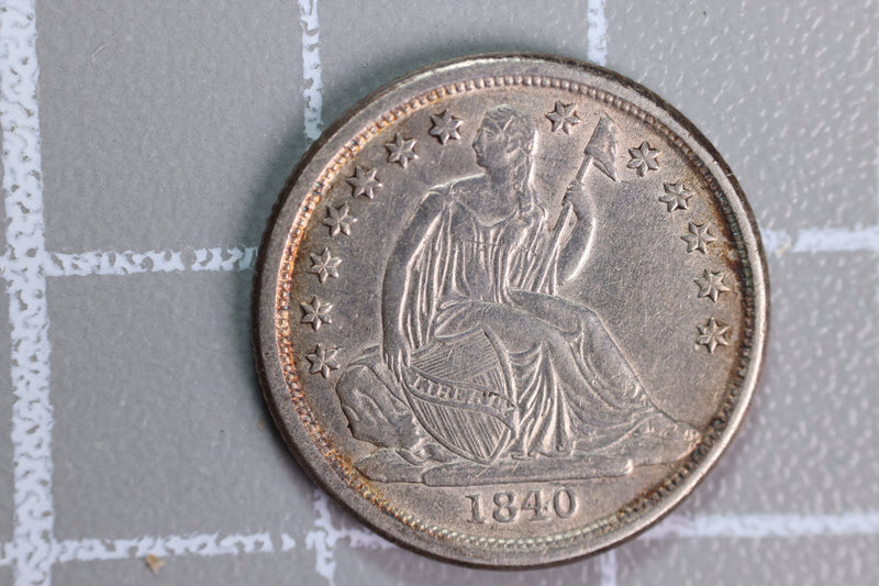 1840-O Seated Liberty Dime, No Drapery, Affordable Circulated Collectible Coin. Store