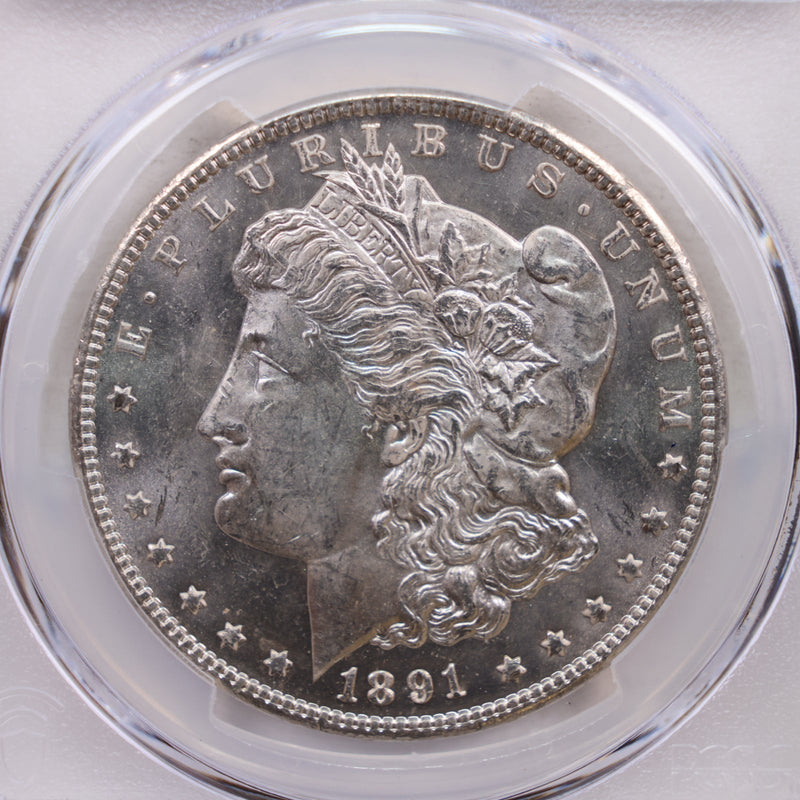 1891-CC Morgan Silver Dollar., PCGS MS-63, Nice Date., Store SALE