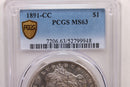 1891-CC Morgan Silver Dollar., PCGS MS-63, Nice Date., Store SALE