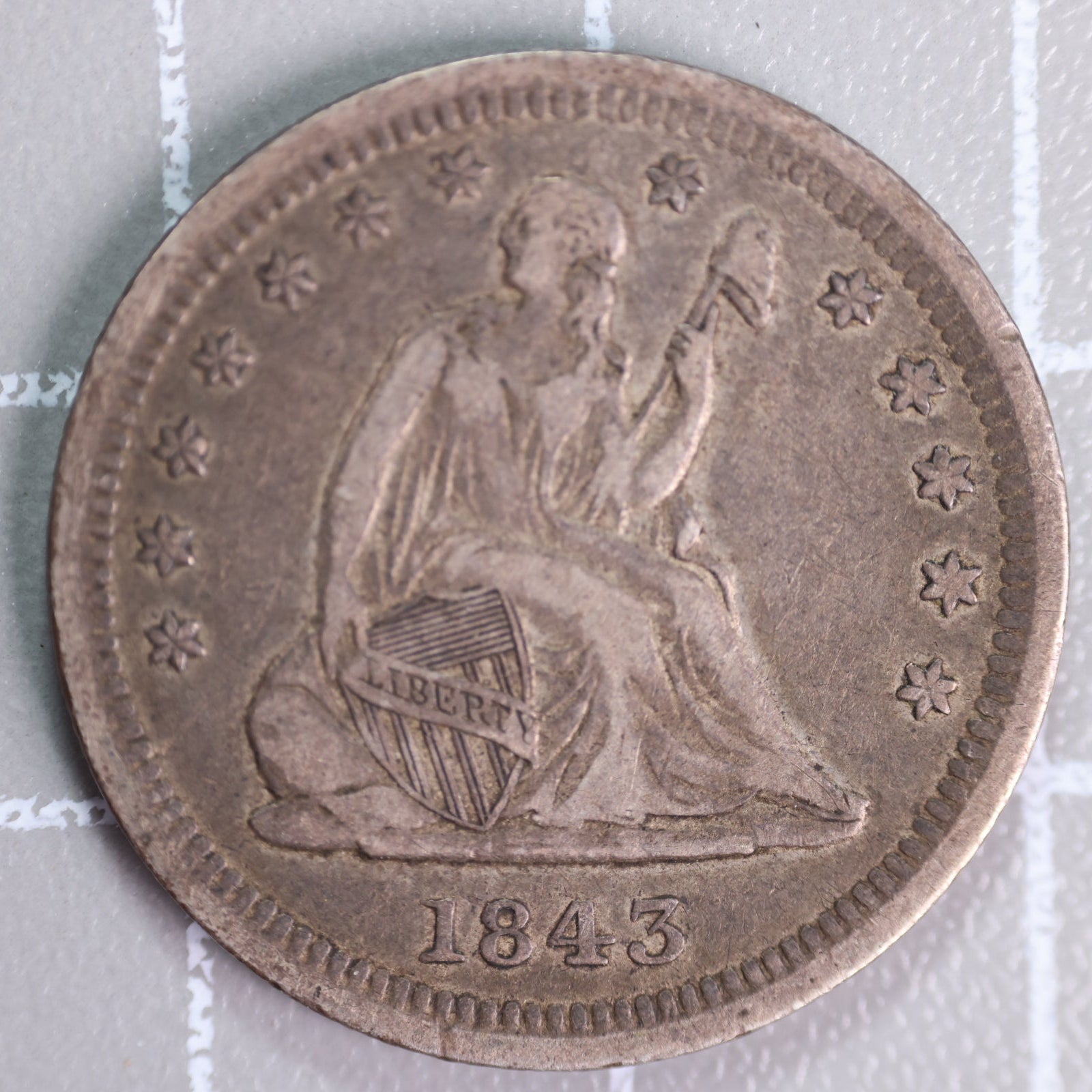 1843-O Seated Liberty Quarter, Extra Fine Circulated Collectible Coin, Store #QR1351