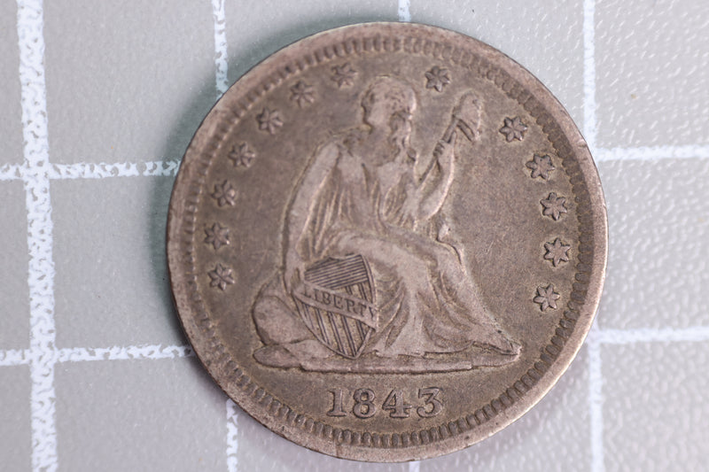 1843-O Seated Liberty Quarter, Affordable Collectible Coin, Store