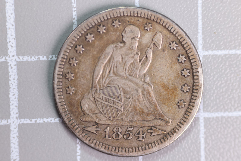 1854 Seated Liberty Quarter, Affordable Collectible Coin, Store
