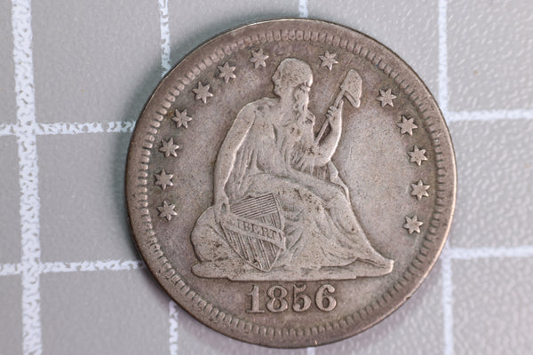 1856 Seated Liberty Quarter, Affordable Collectible Coin, Store #230727023