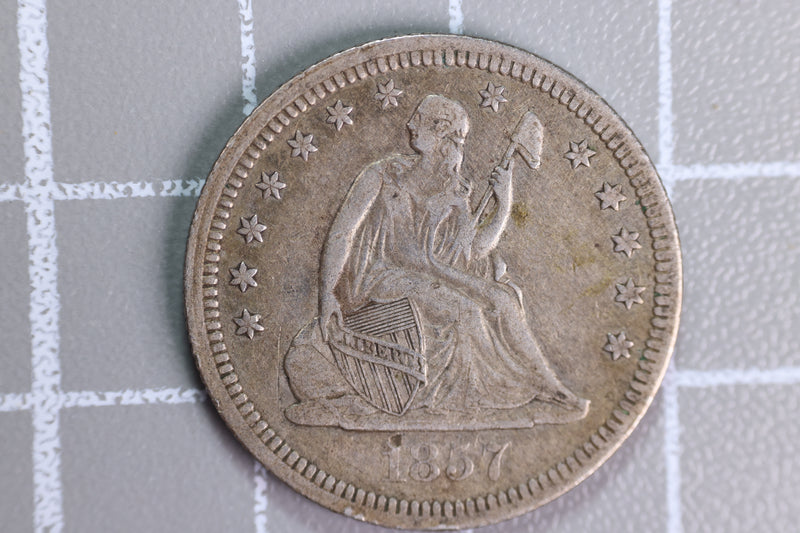 1857 Seated Liberty Quarter, Affordable Collectible Coin, Store