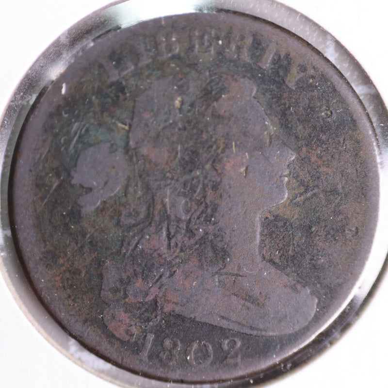 1802 Draped Bust Large Cent, Affordable Circulated Coin. Store