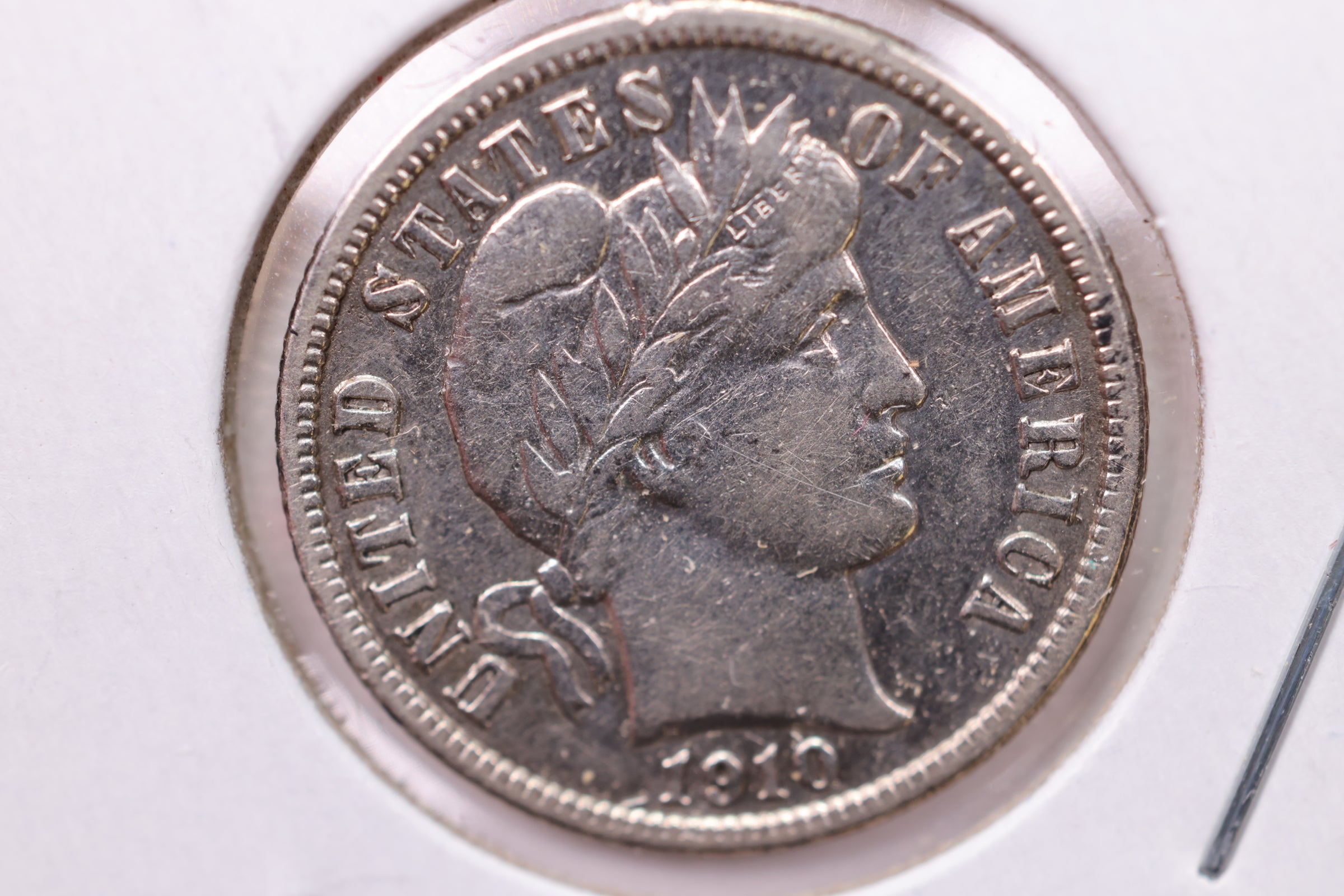 1910 Barber Silver Dime., A.U., Store Sale #19549