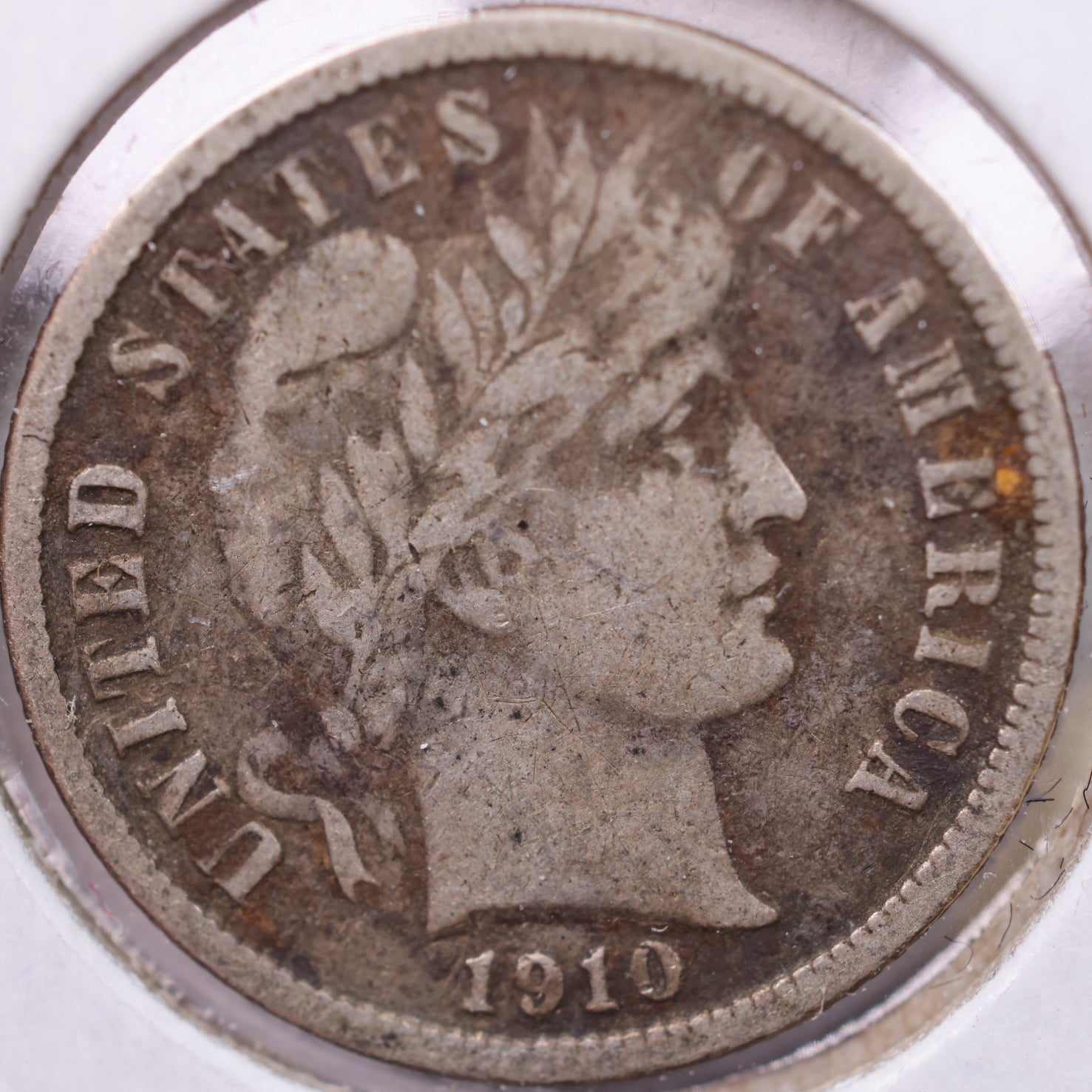 1910 Barber Dime, Fine Circulated Coin, Store #19555