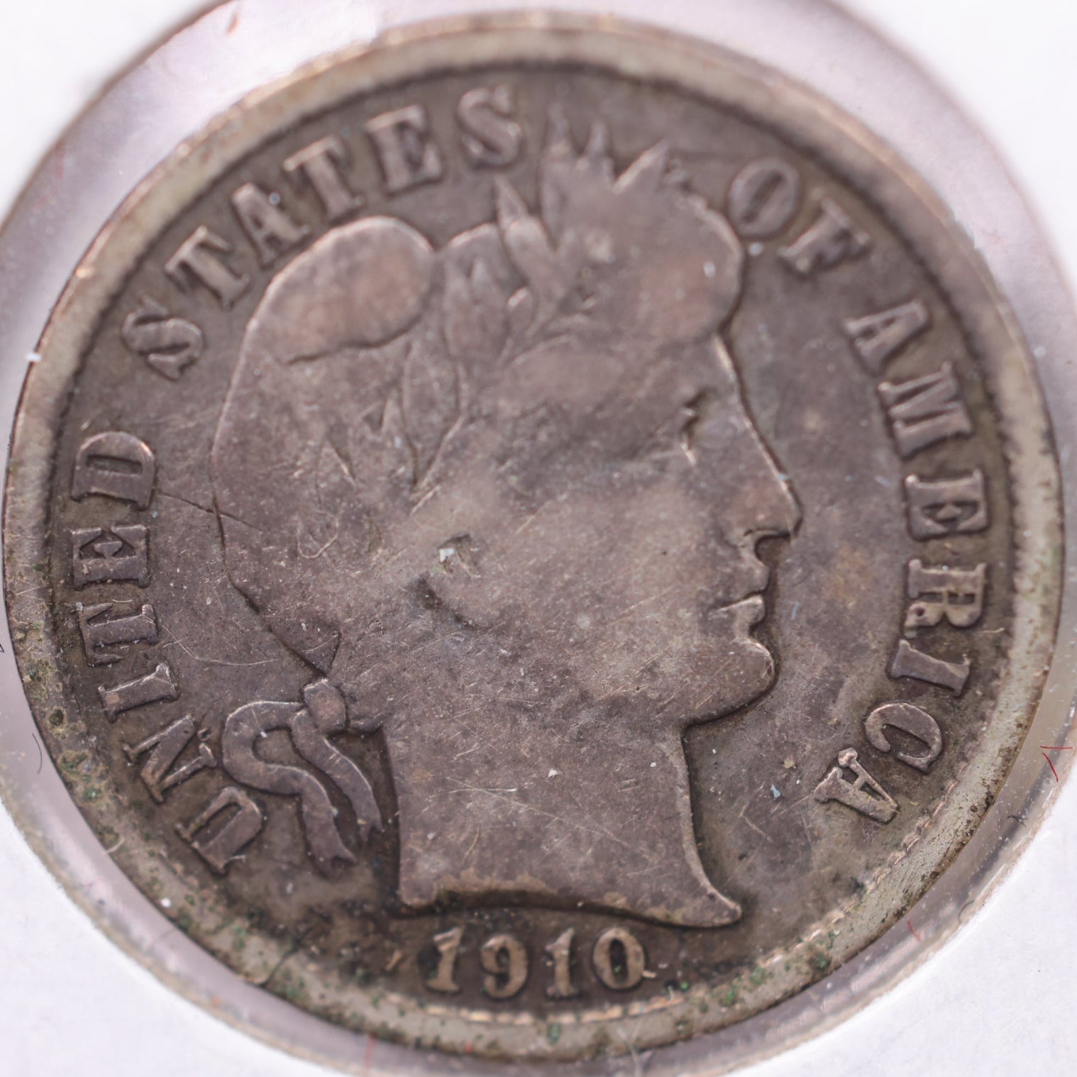 1910 Barber Dime, Very Good Circulated Coin, Store #19556