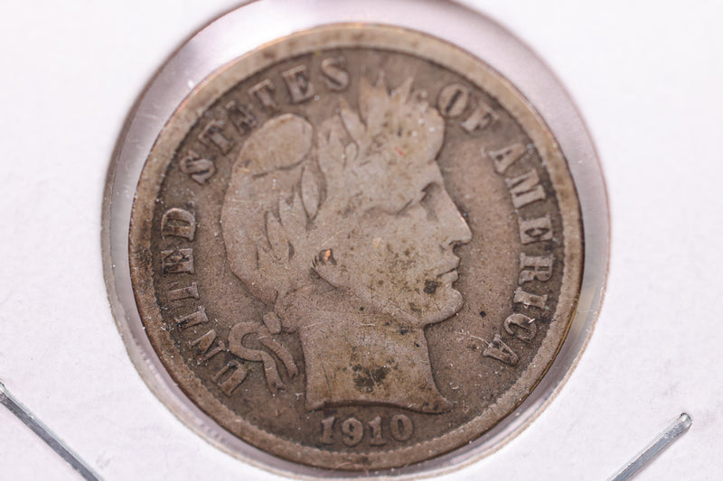 1910 Barber Silver Dime., V.G., Store Sale