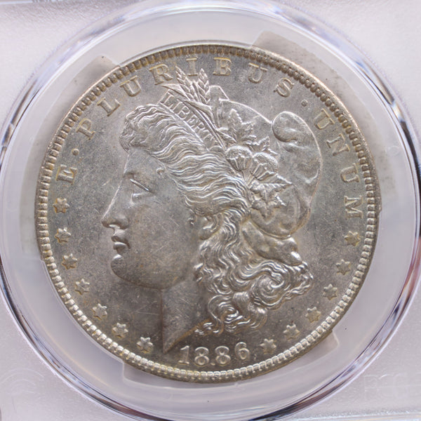 1886-O Morgan Silver Dollar., PCGS AU-58., Store SALE #GDR0173.