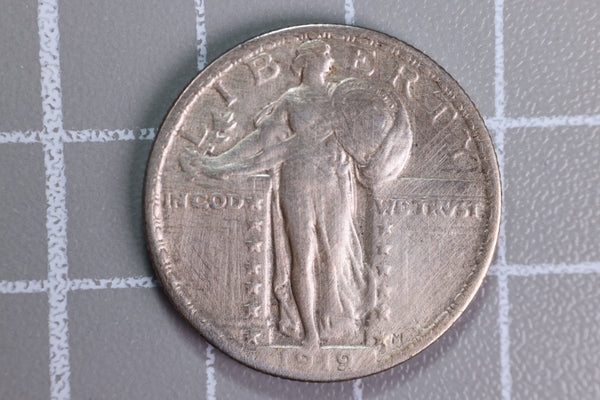 1919 Standing Liberty Quarter, Silver, Affordable Circulated Coin. Store #230727044