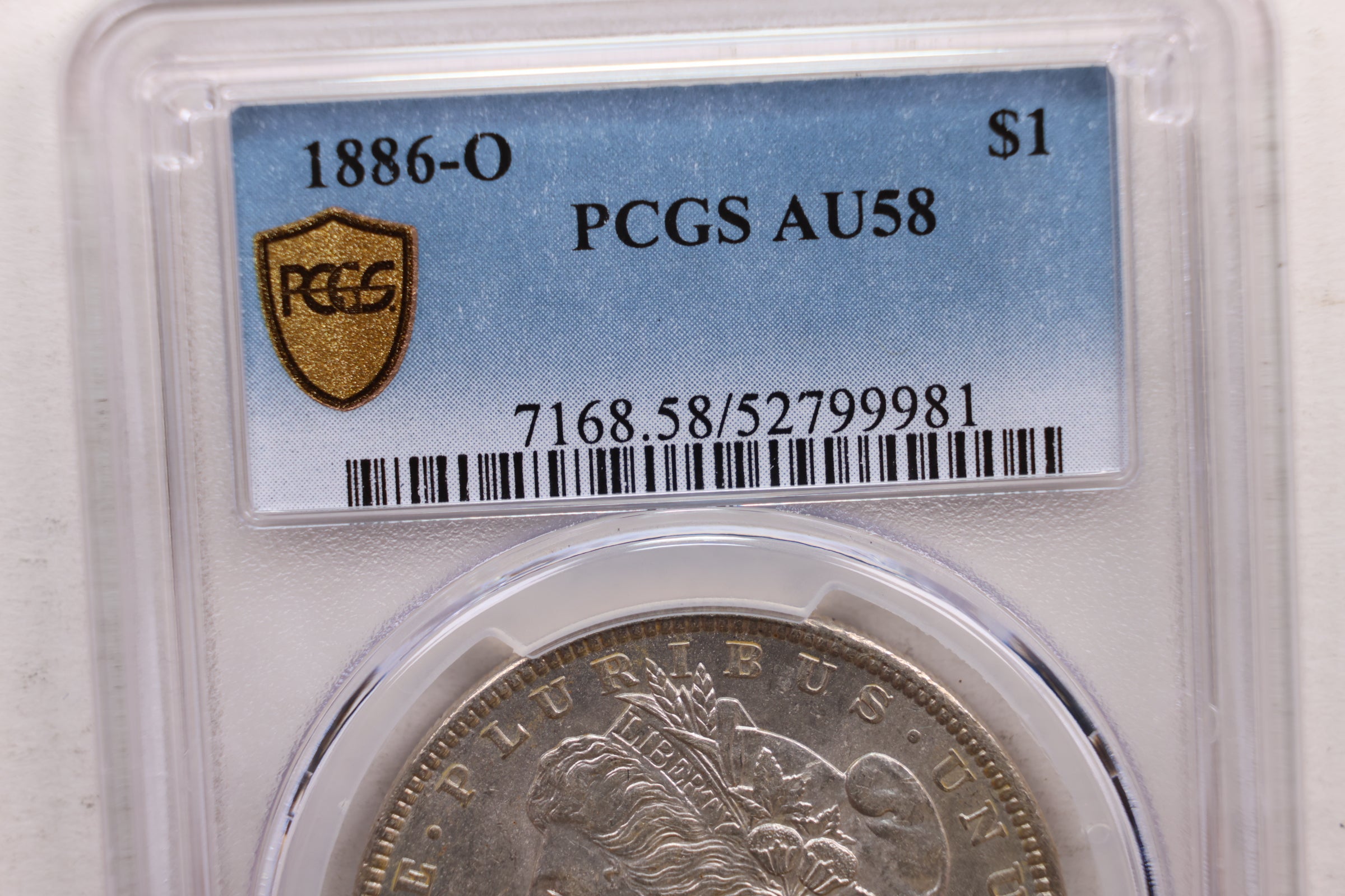 1886-O Morgan Silver Dollar., PCGS AU-58., Store SALE #GDR0173.