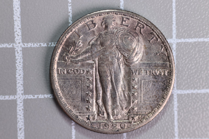 1920-D Standing Liberty Quarter, Silver, Affordable Gem Circulated Coin. Store