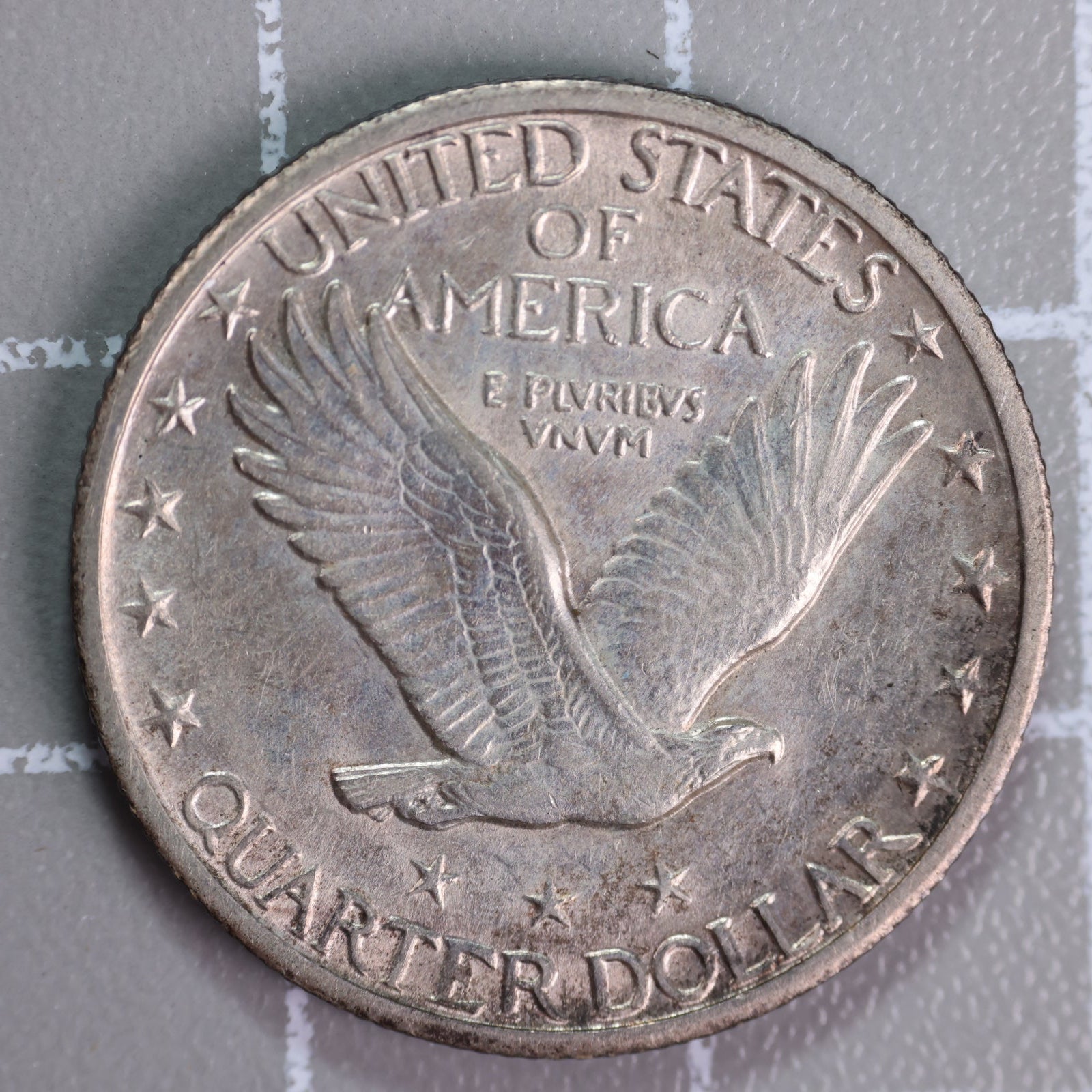 1920-D Standing Liberty Quarter, Silver, Mint State-Uncirculated Coin. Store #QR1561.