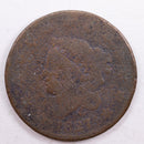 1827 Matron Head, Large Cent, About Good Details, Circulated Coin, Store