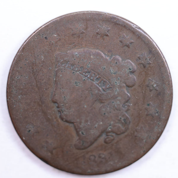 1831 Matron Head., Large Cent., Good Details., Circulated Coin., Store Sale #CT0029