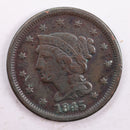1845 Braided Hair Large Cent, Fine Circulated Coin, Store