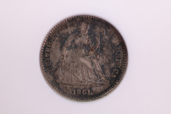 1861 Seated Liberty Half Dime, Civil War Year, Breen-3102, ANACS EF Details, Store #23080308