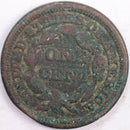 1847 Braided Hair Large Cent, Very Good Circulated Coin, Store