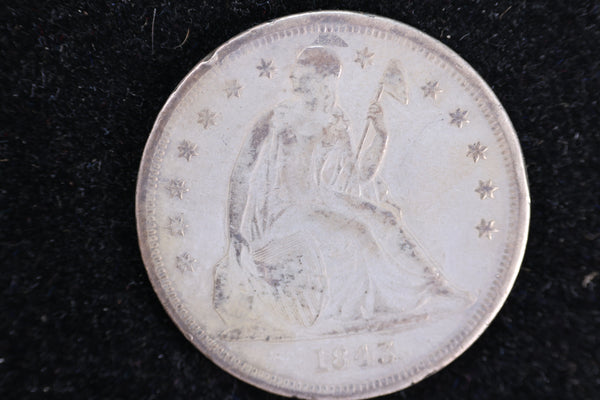 1843 Liberty Seated Silver Dollar, VF Details No Motto. Store #23080403