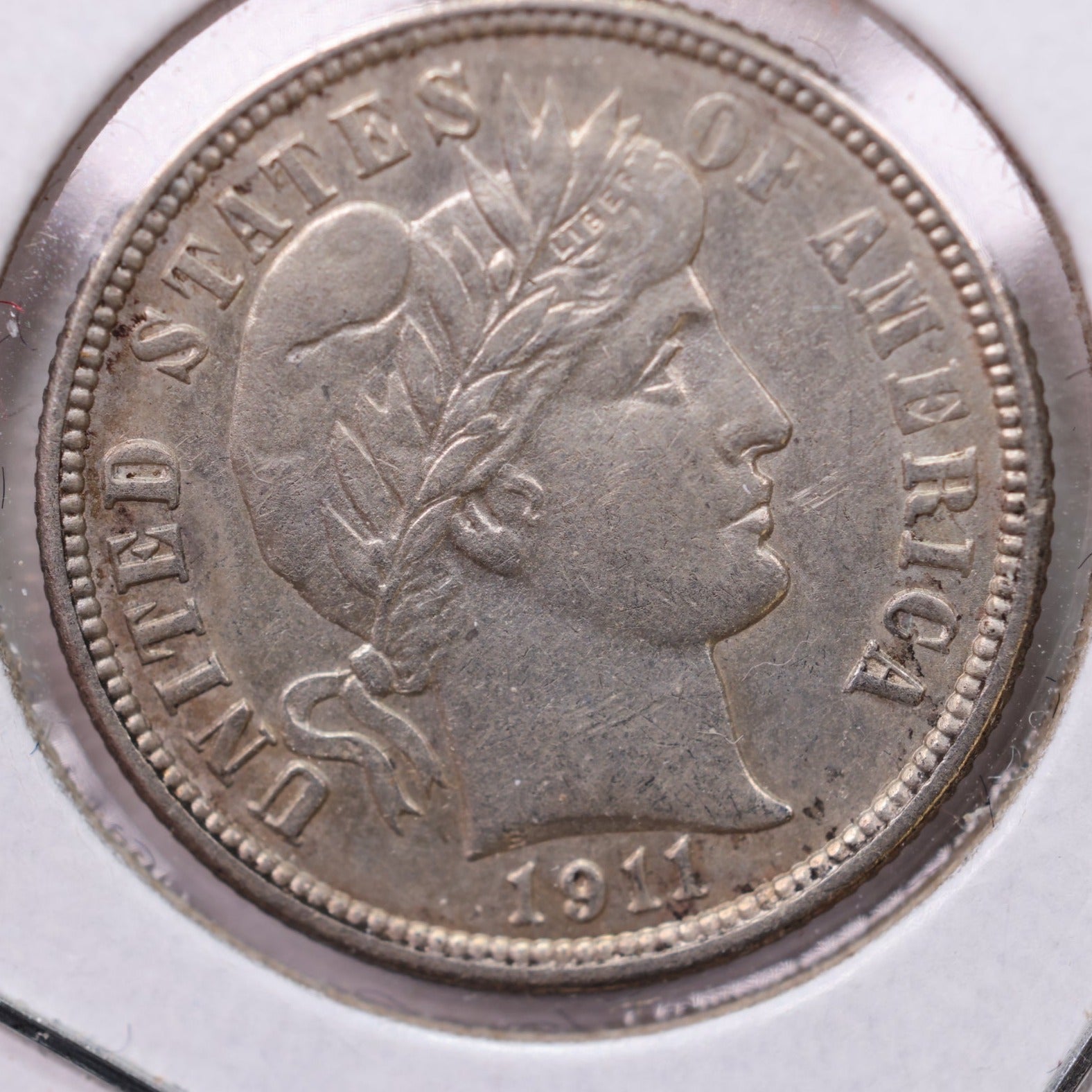 1911-D Barber Silver Dime., A.U., Store Sale #19579