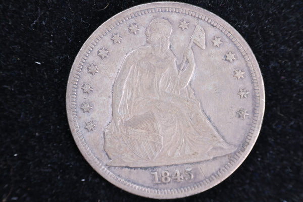1845 Liberty Seated Silver Dollar, XF Details No Motto. Store #23080404
