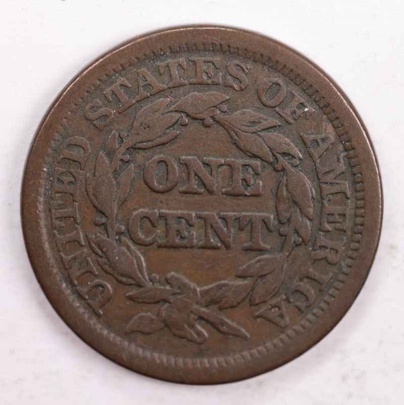 1848 Braided Hair, Large Cent, Very Good Circulated Coin, Store Sale