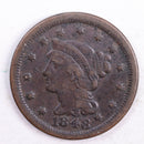 1848 Braided Hair Large Cent, Fine Circulated Coin, Store