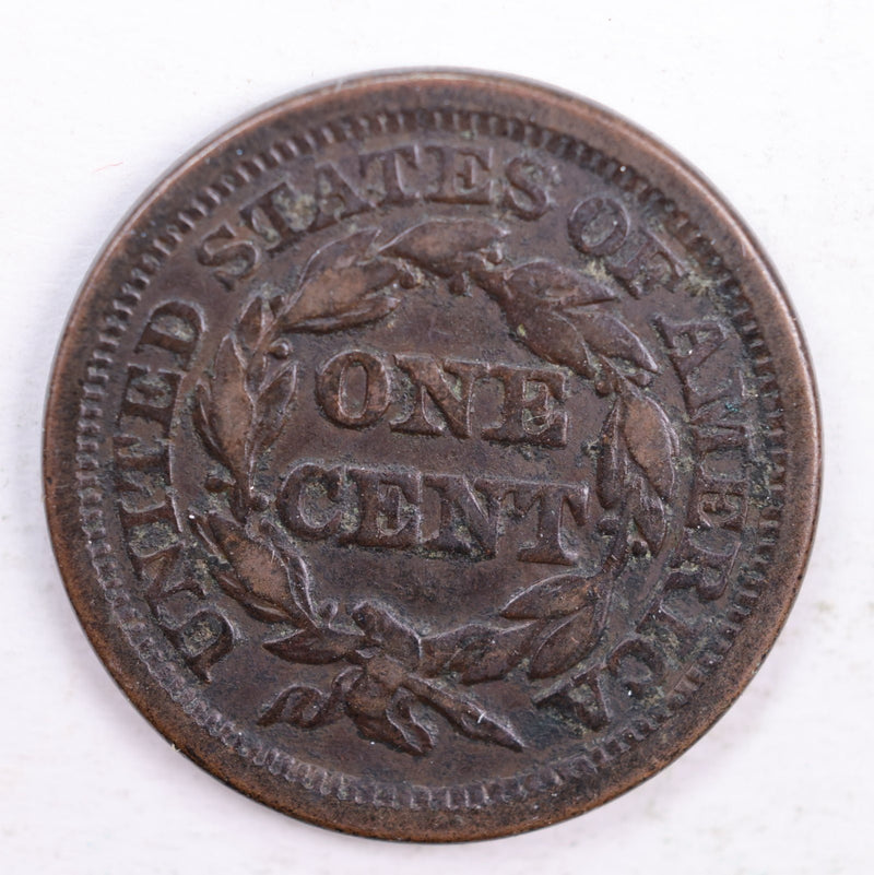 1848 Braided Hair., Large Cent., Fine Circulated Coin., Store Sale