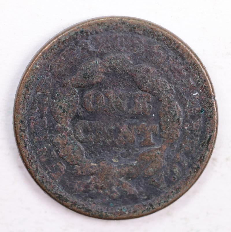 1849 Braided Hair, Large Cent, Good Details Circulated Coin, Store Sale