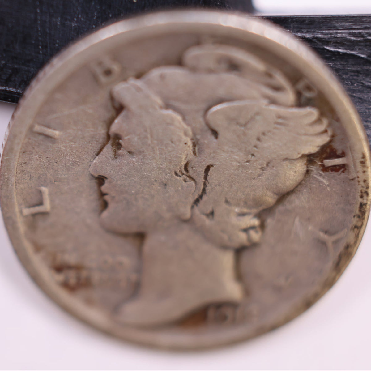1918-D Mercury Dime, Very Good Circulated Coin, Store #DE1013