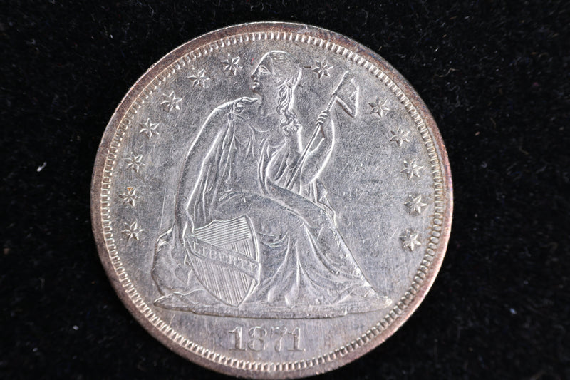 1871 Liberty Seated Silver Dollar, AU50 Details- Store
