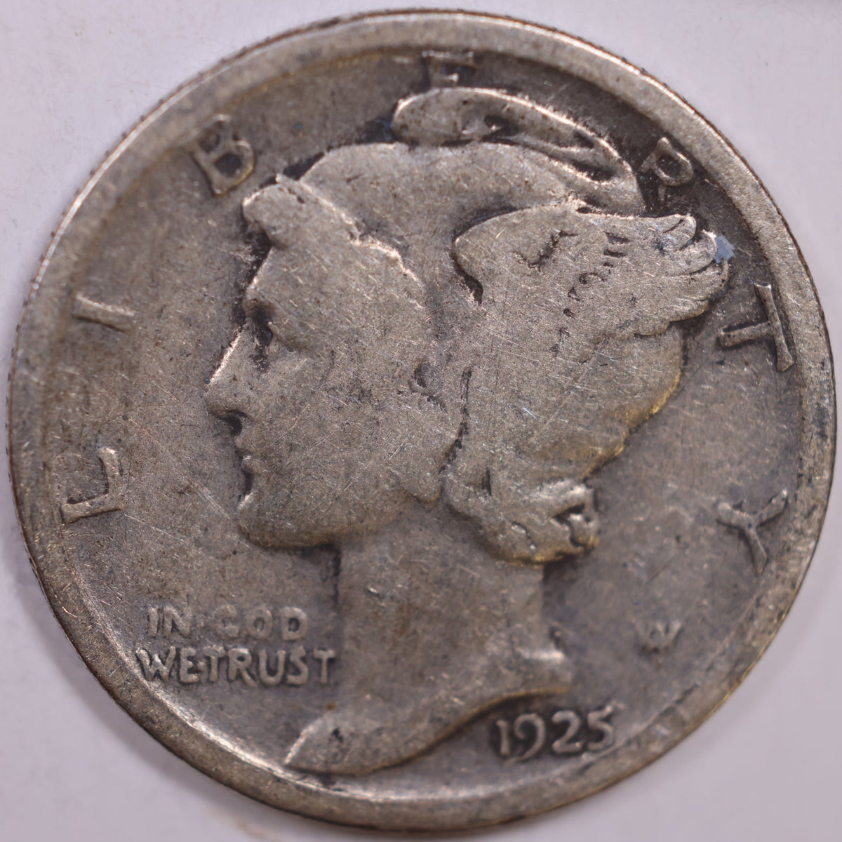 1925 Mercury Dime, Fine Circulated Coin, Store #DE1016